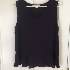 Plum silk tank blouse